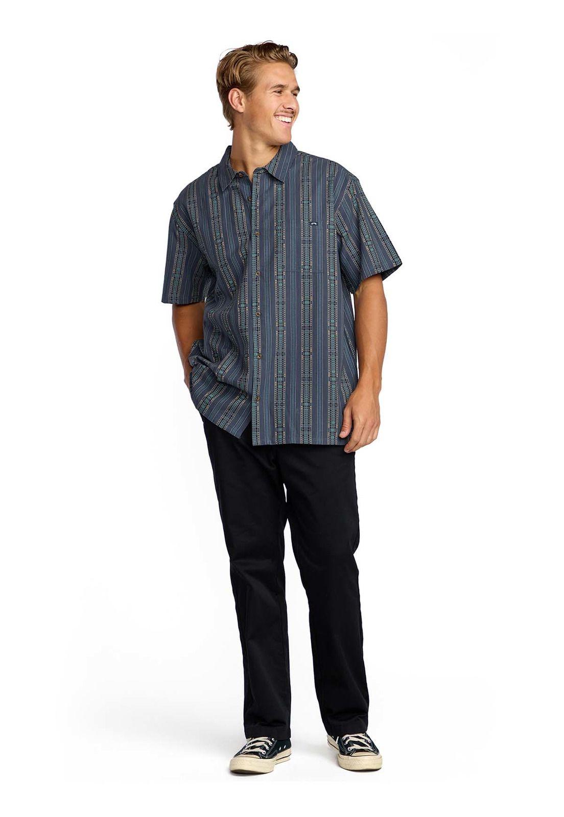 Camisa m/c Hombre Sundays jacquard Azul-7