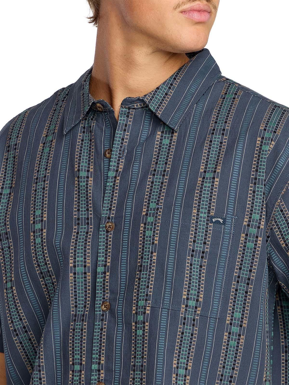 Camisa m/c Hombre Sundays jacquard Azul-3