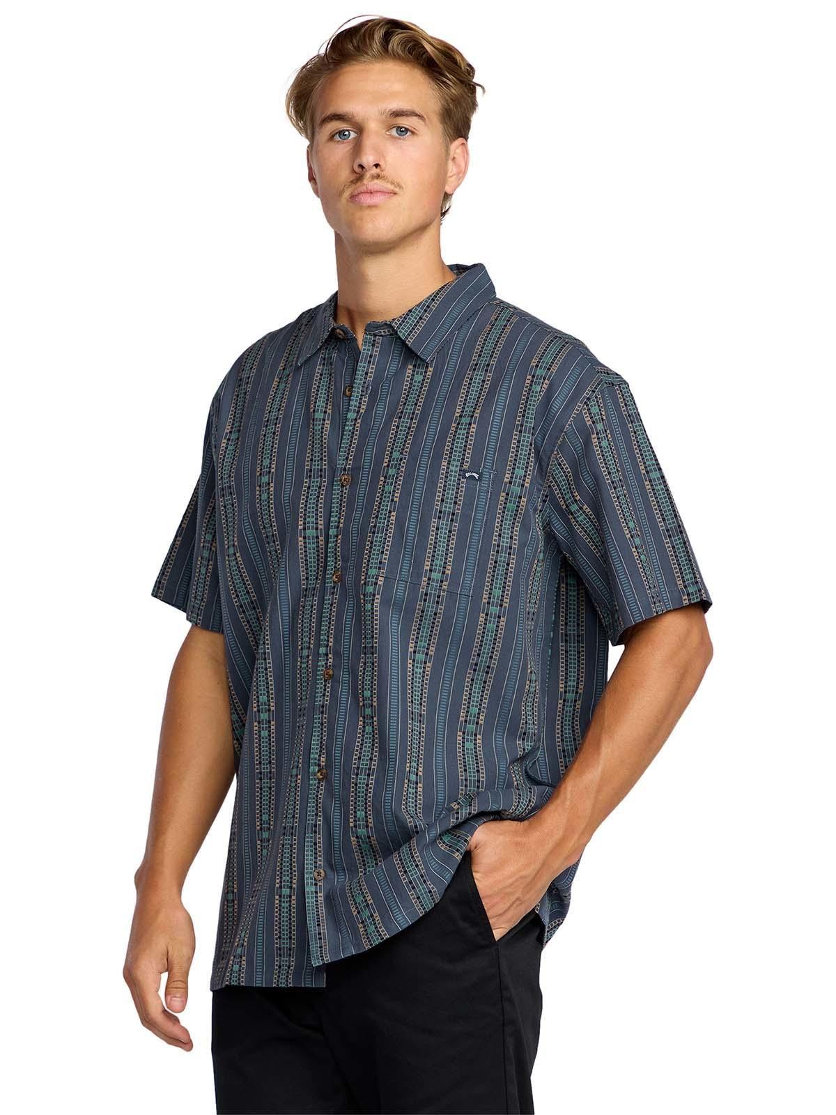 Camisa m/c Hombre Sundays jacquard Azul-5