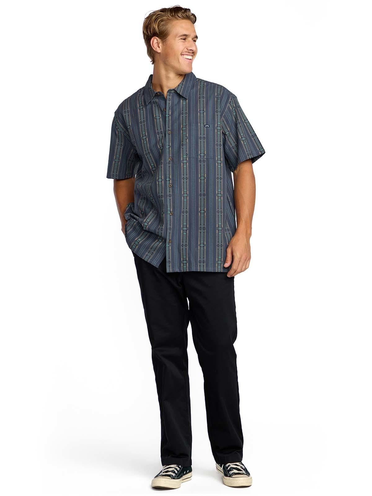 Camisa m/c Hombre Sundays jacquard Azul-7