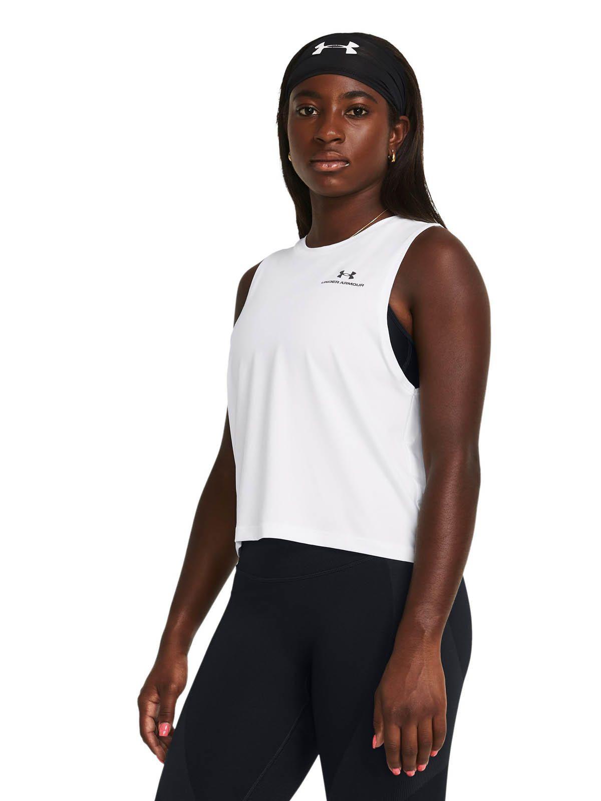 Polera sin mangas Crop Vanish mujer Blanco-3