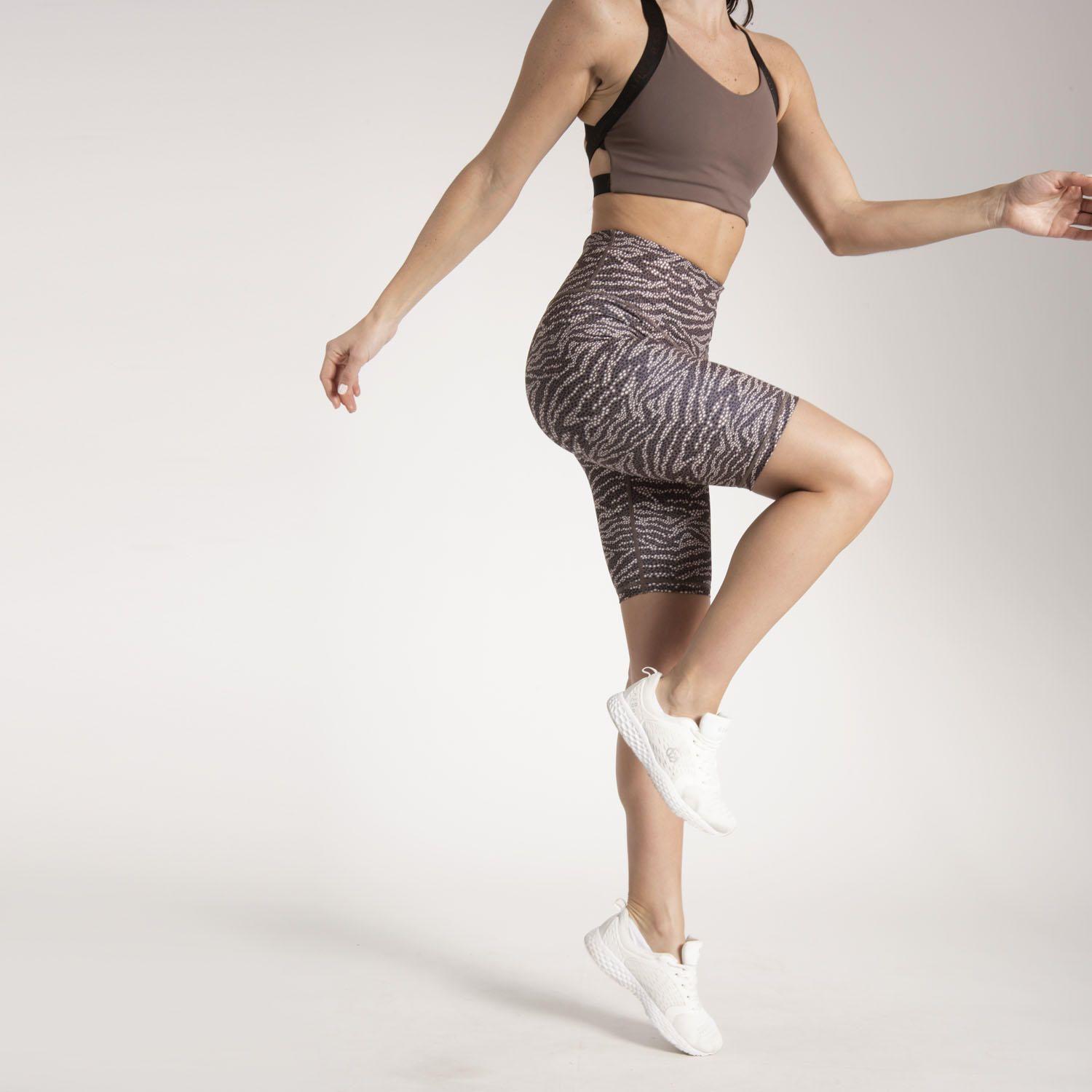 Calza Mujer Printed Biker Leg Hr Chocolate-1