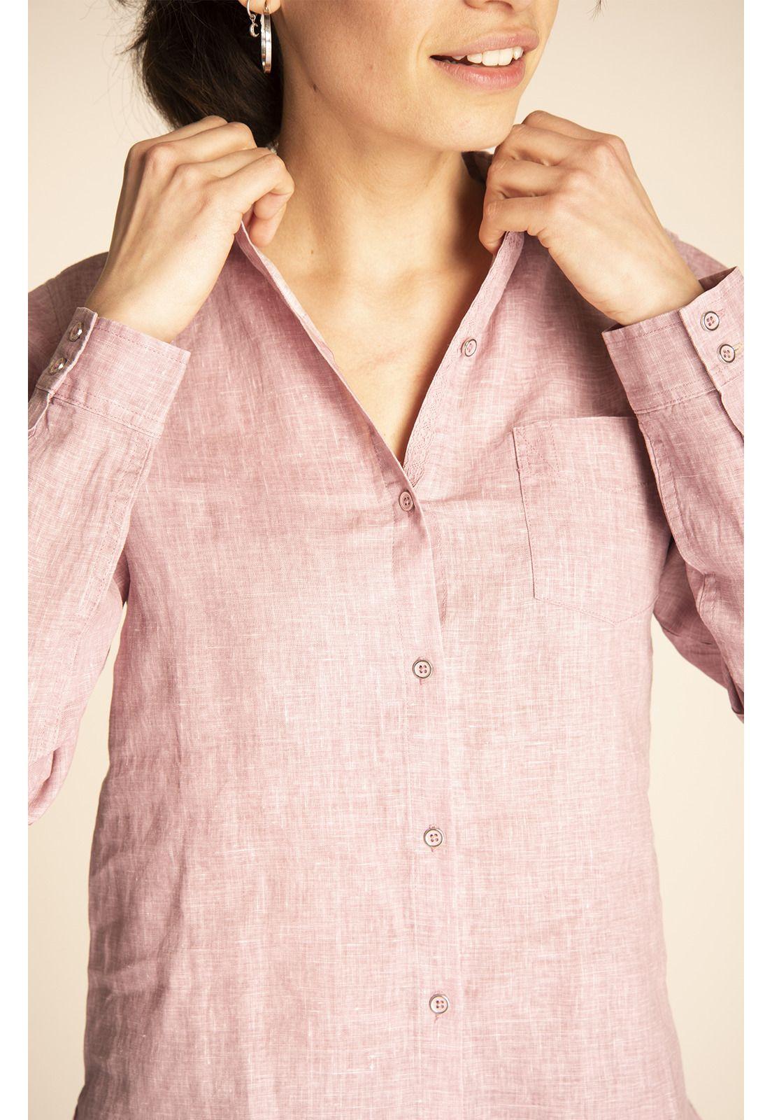 Blusa Lino Orgánico Mujer Lirio Celeste-3