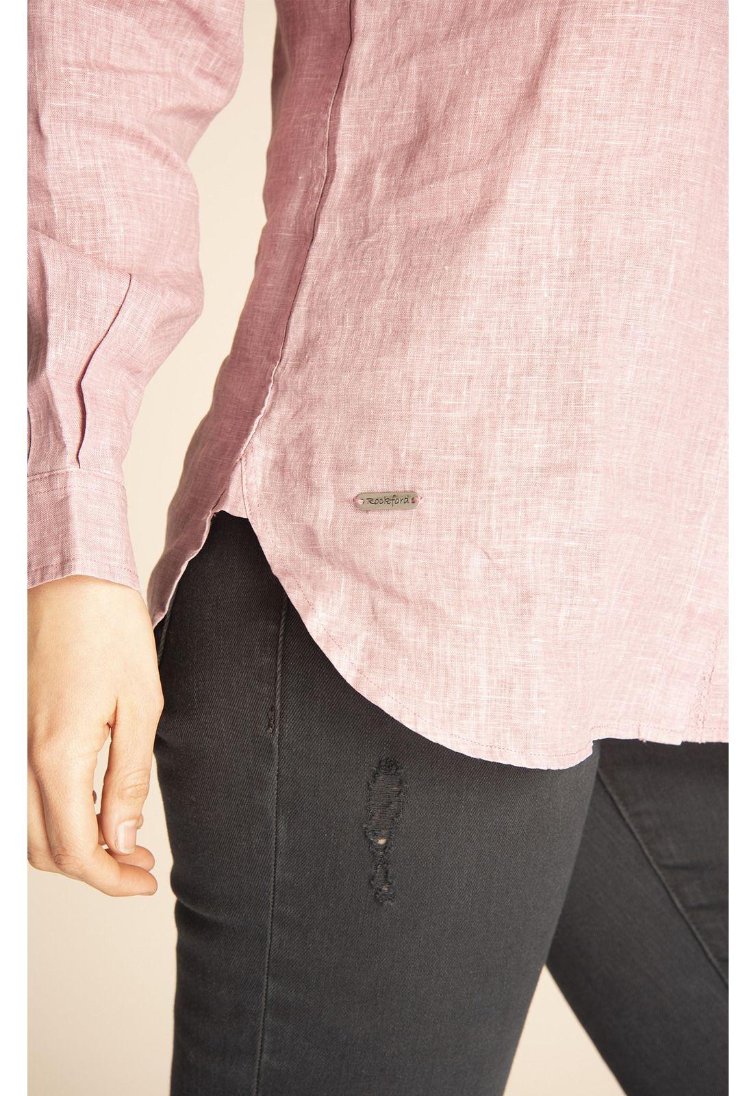 Blusa Lino Orgánico Mujer Lirio Celeste-4
