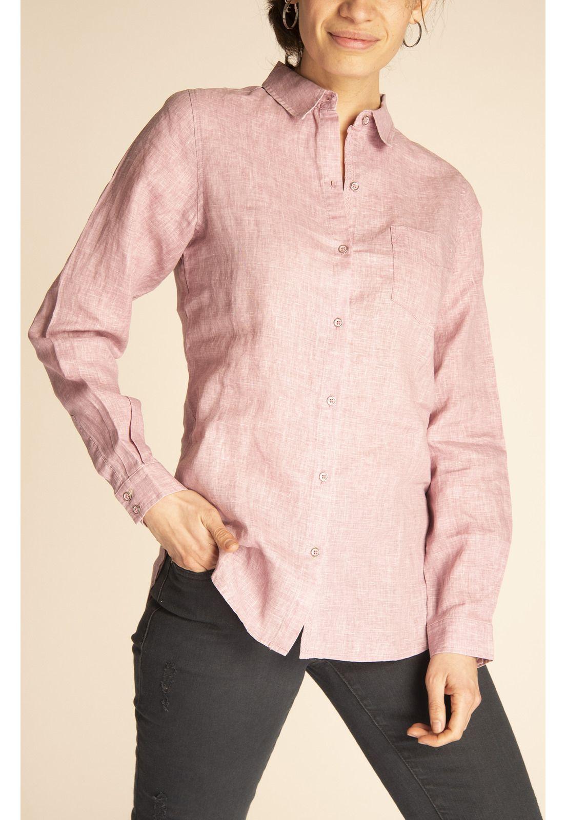 Blusa Lino Orgánico Mujer Lirio Celeste-5