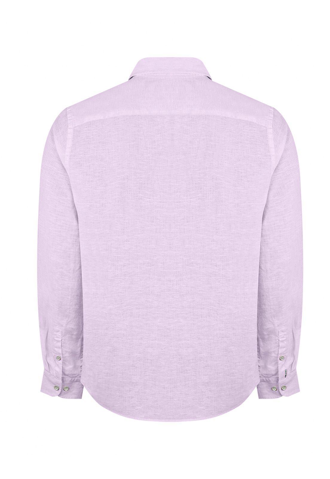 Camisa Lino Orgánico Lila Linen Hombre -1