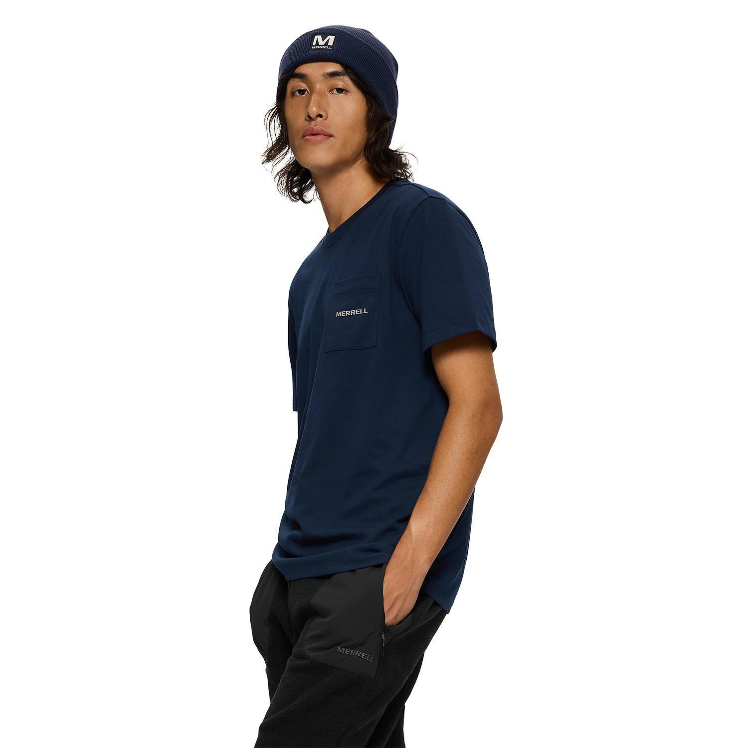 Polera Manga Corta Hombre Relaxed Pocket Azul-1