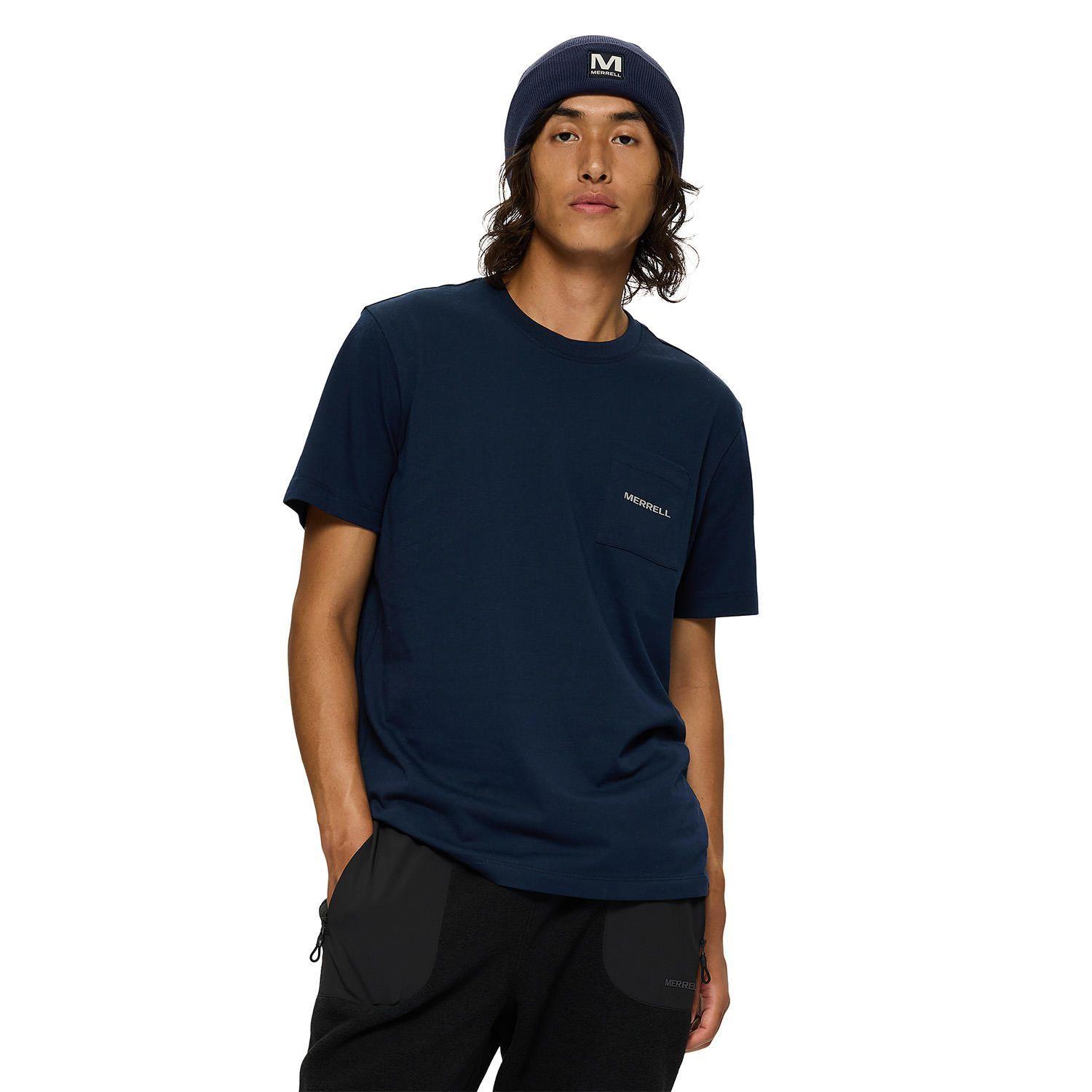 Polera Manga Corta Hombre Relaxed Pocket Azul-0