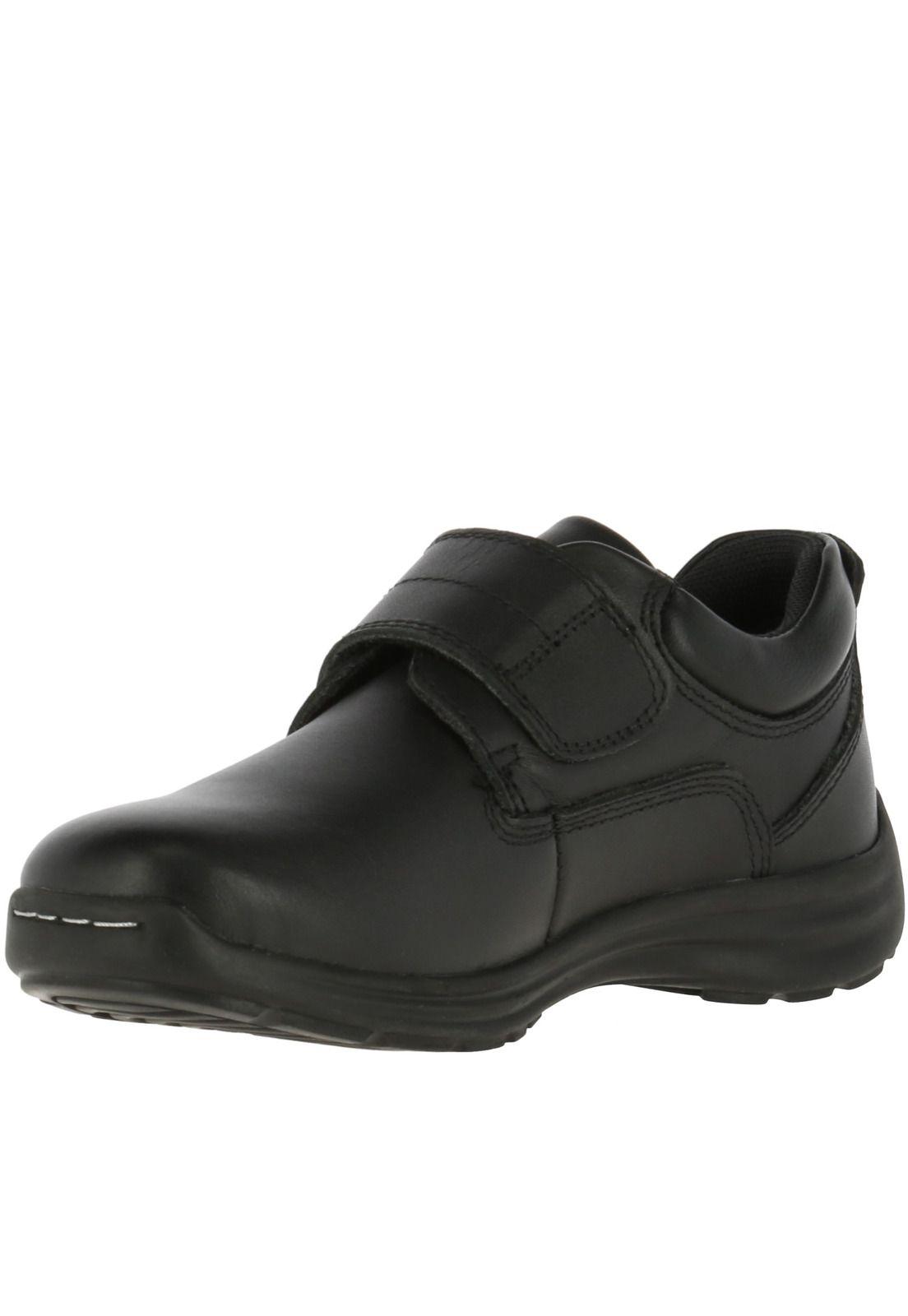 Zapato Niño Cuero New Jungle Velcro Negro-1