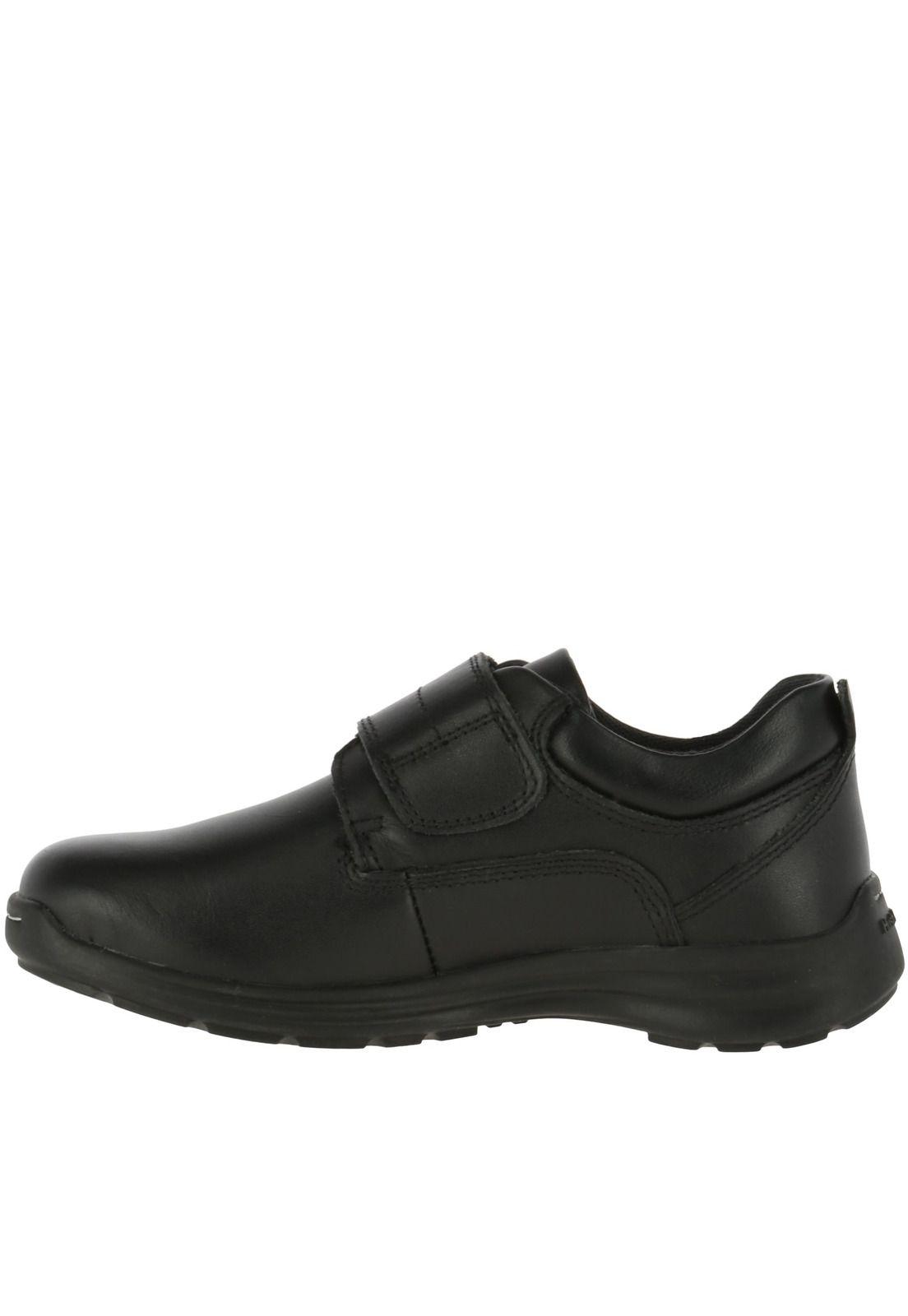 Zapato Niño Cuero New Jungle Velcro Negro-2