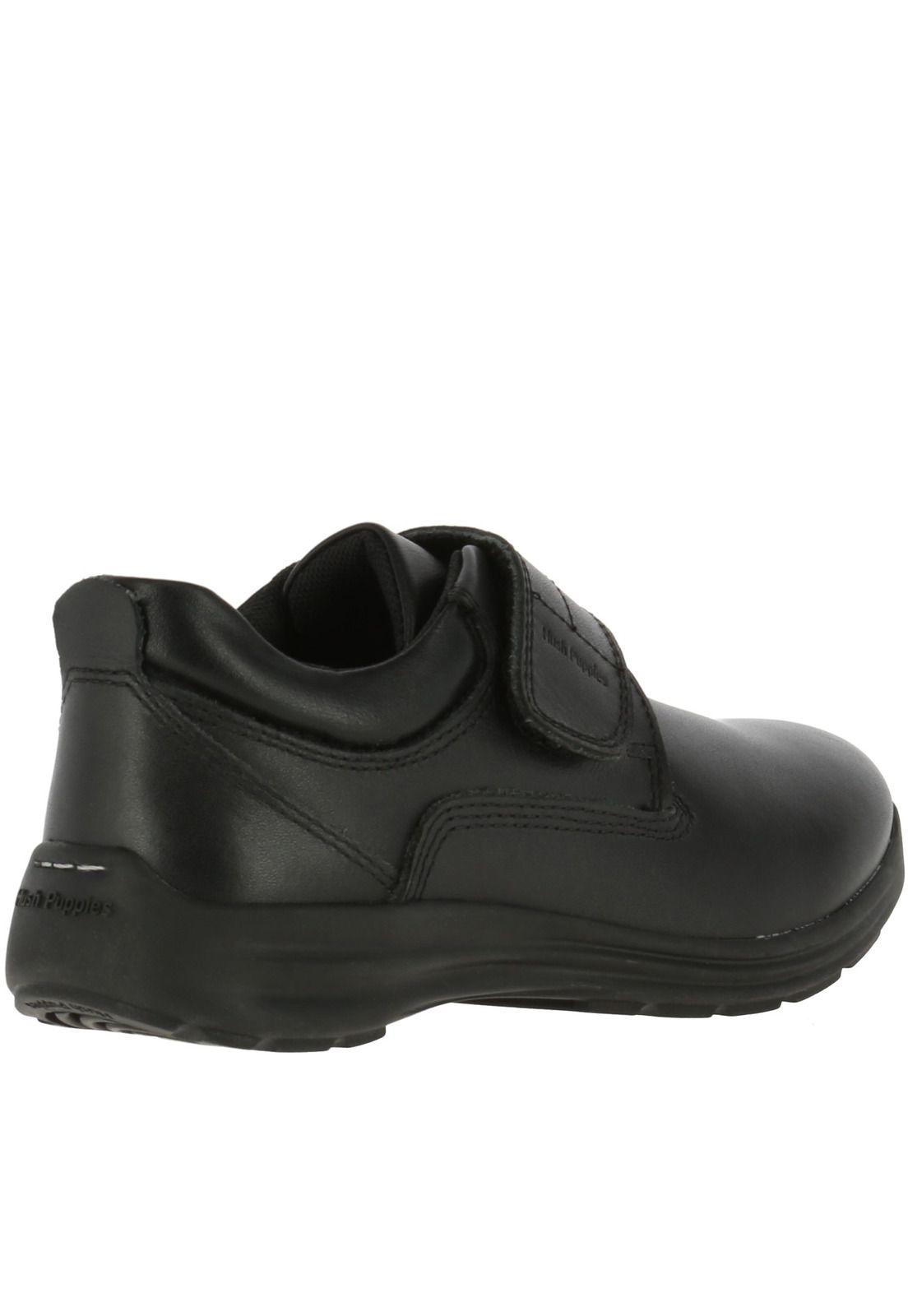 Zapato Niño Cuero New Jungle Velcro Negro-4