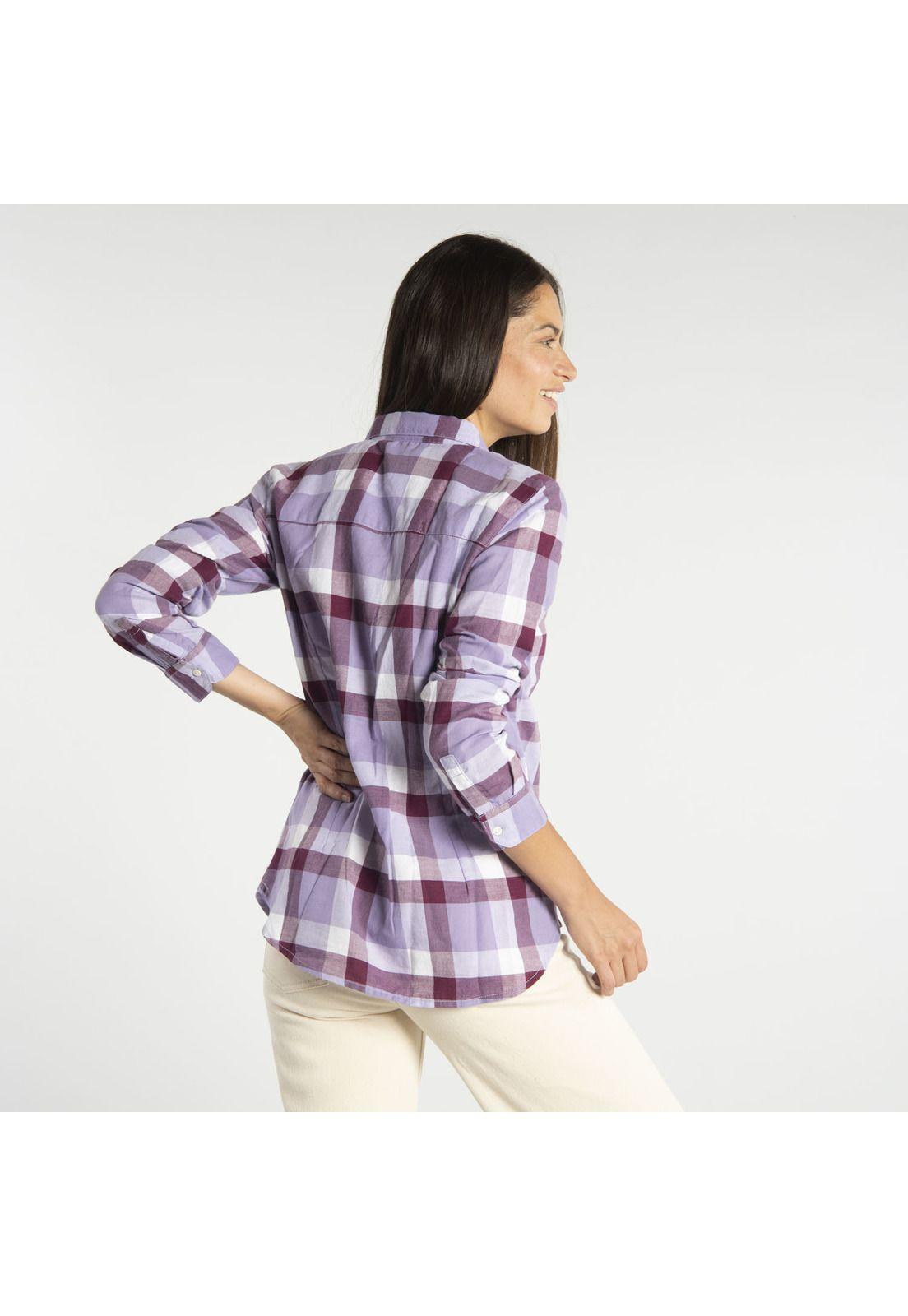 Blusa Manga Larga Mujer Foundation L/S Plaid Morado-2