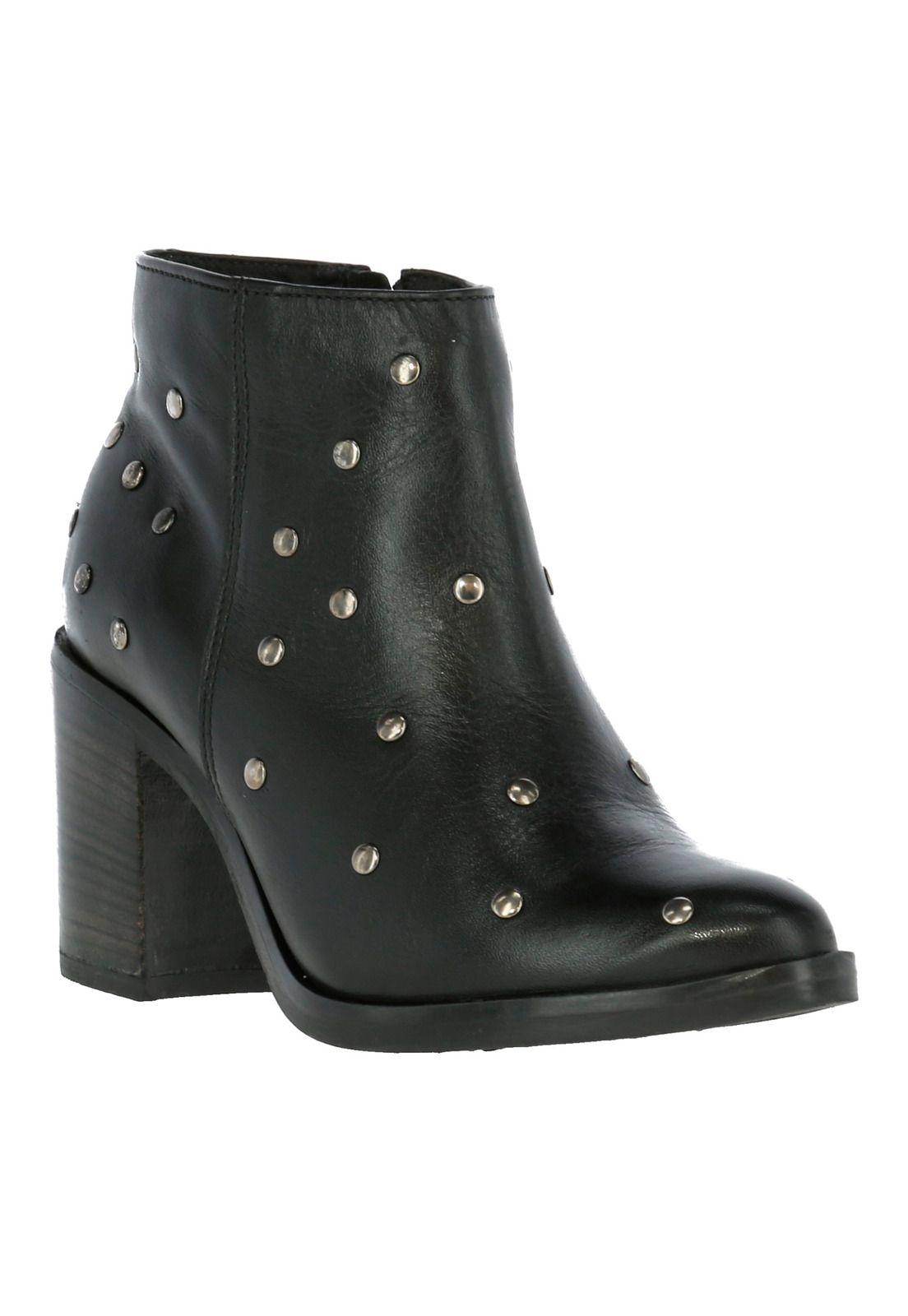Botin Cuero Mujer Nina Negro-0