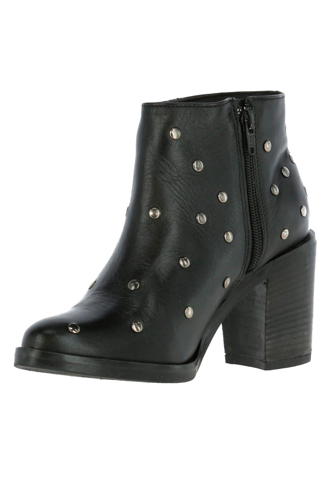 Botin Cuero Mujer Nina Negro-1