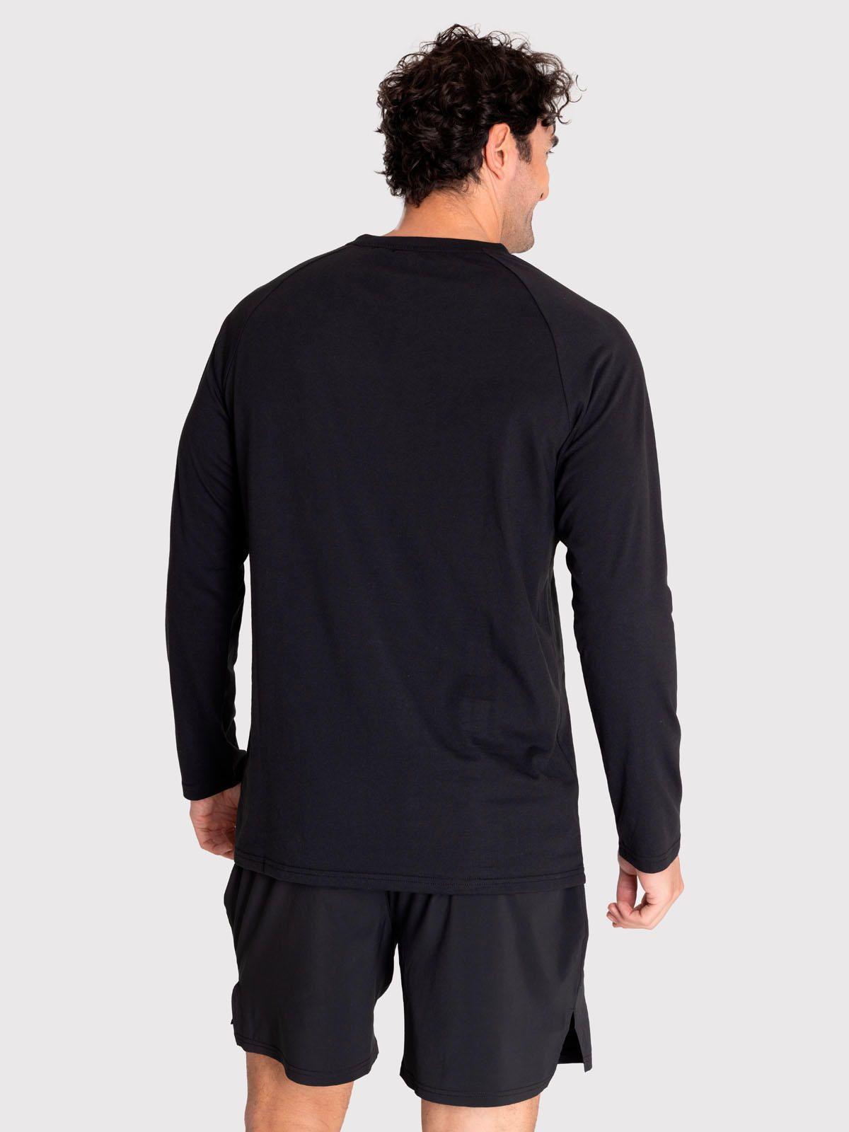 Polera deportiva Hombre Manga Larga Negra-2