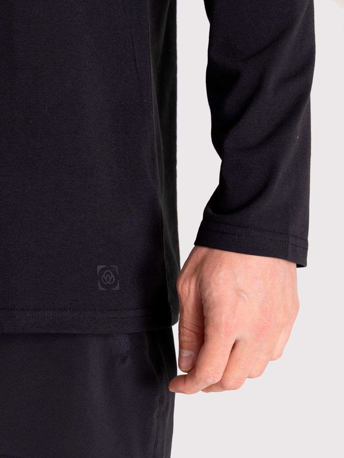 Polera deportiva Hombre Manga Larga Negra-4