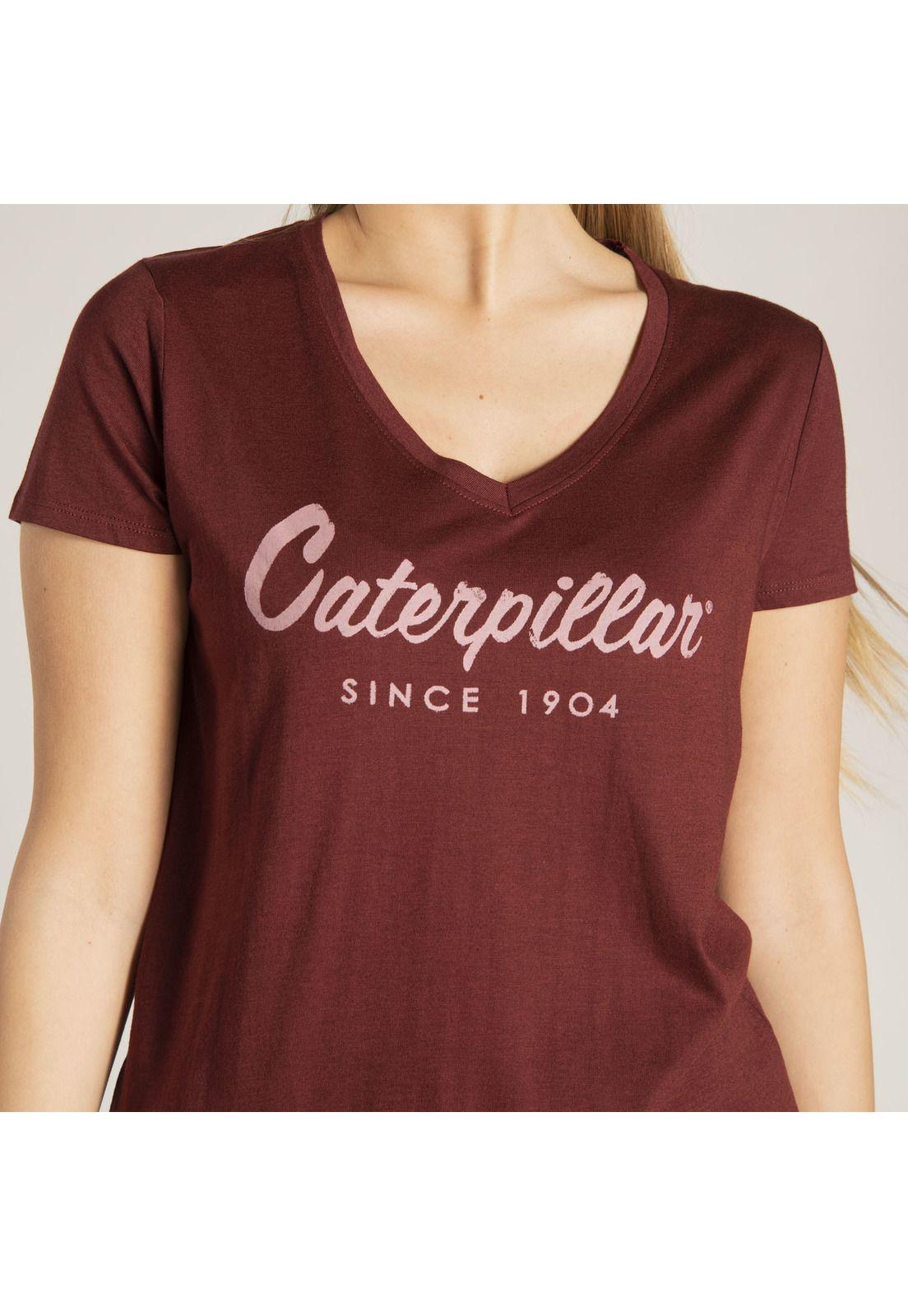 Polera M/C Mujer Logo Script V-Neck T Rojo-6