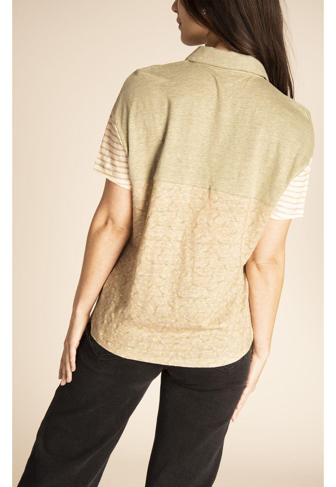 Polera Lino Orgánico Mujer Tampa Verde-5
