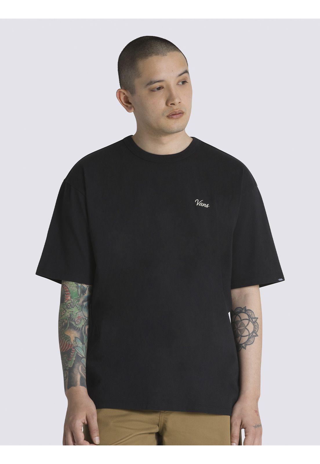 Polera Manga Corta Flaming Skull Wsh Negro Hombre-0