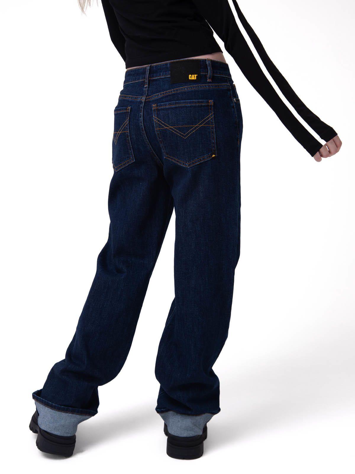 Jeans Tiro Medio Mujer Denim Azul Oscuro-1