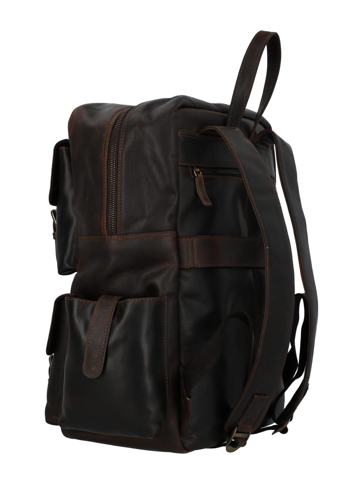 Mochila Cuero Unisex Tc Wolff Back Café-3