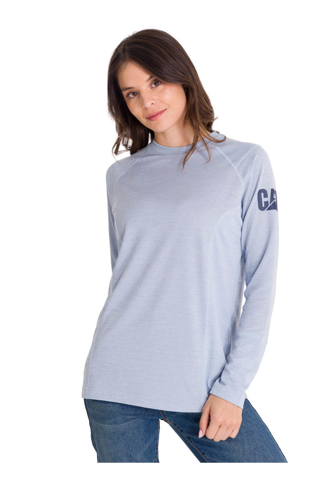 Polera Casual Lightweight Cooling Crew Mujer Gris-0