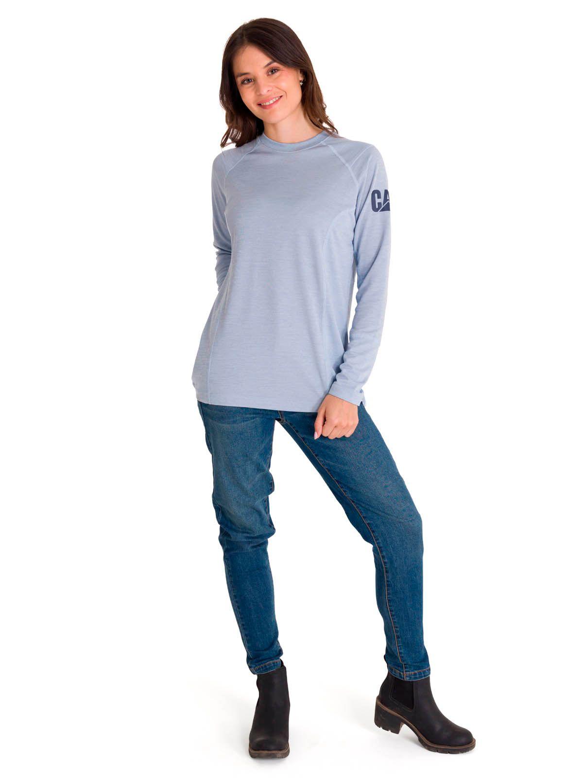 Polera Casual Lightweight Cooling Crew Mujer Gris-4