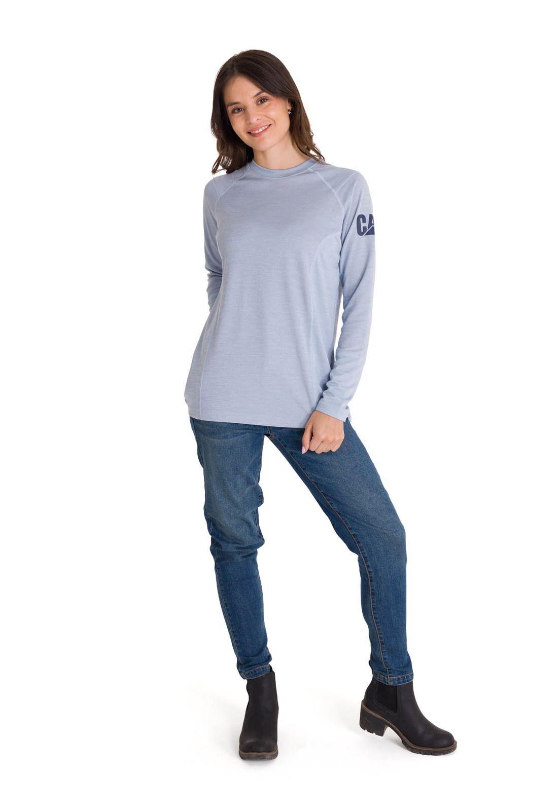 Polera Casual Lightweight Cooling Crew Mujer Gris-4