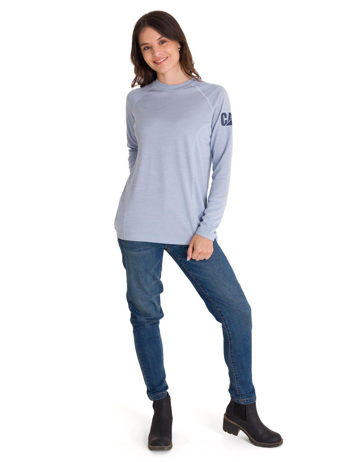 Polera MLarga Lightweight Cooling Crew Mujer Gris-4