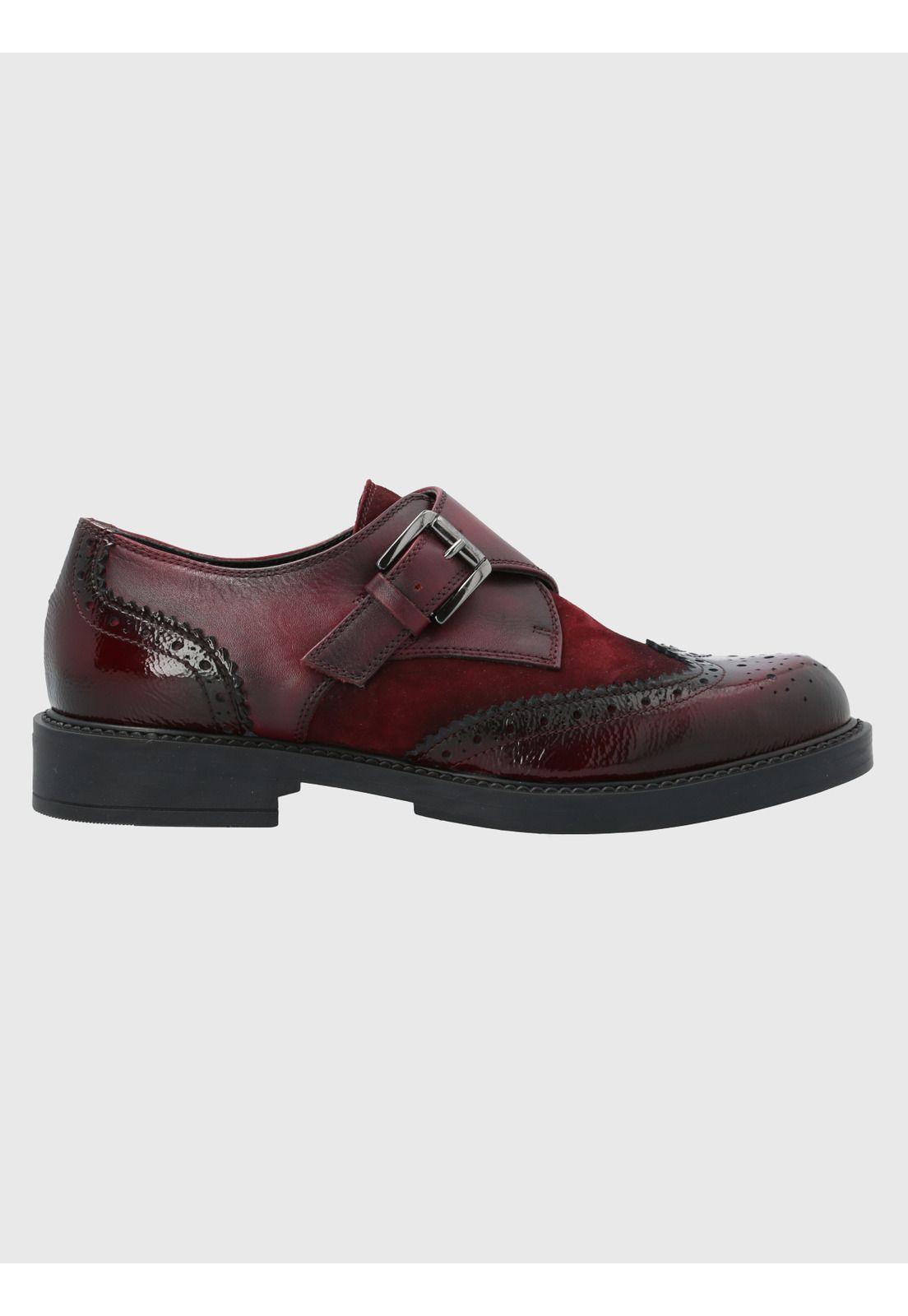Zapato Cuero Mujer Tyloor Burdeo-1