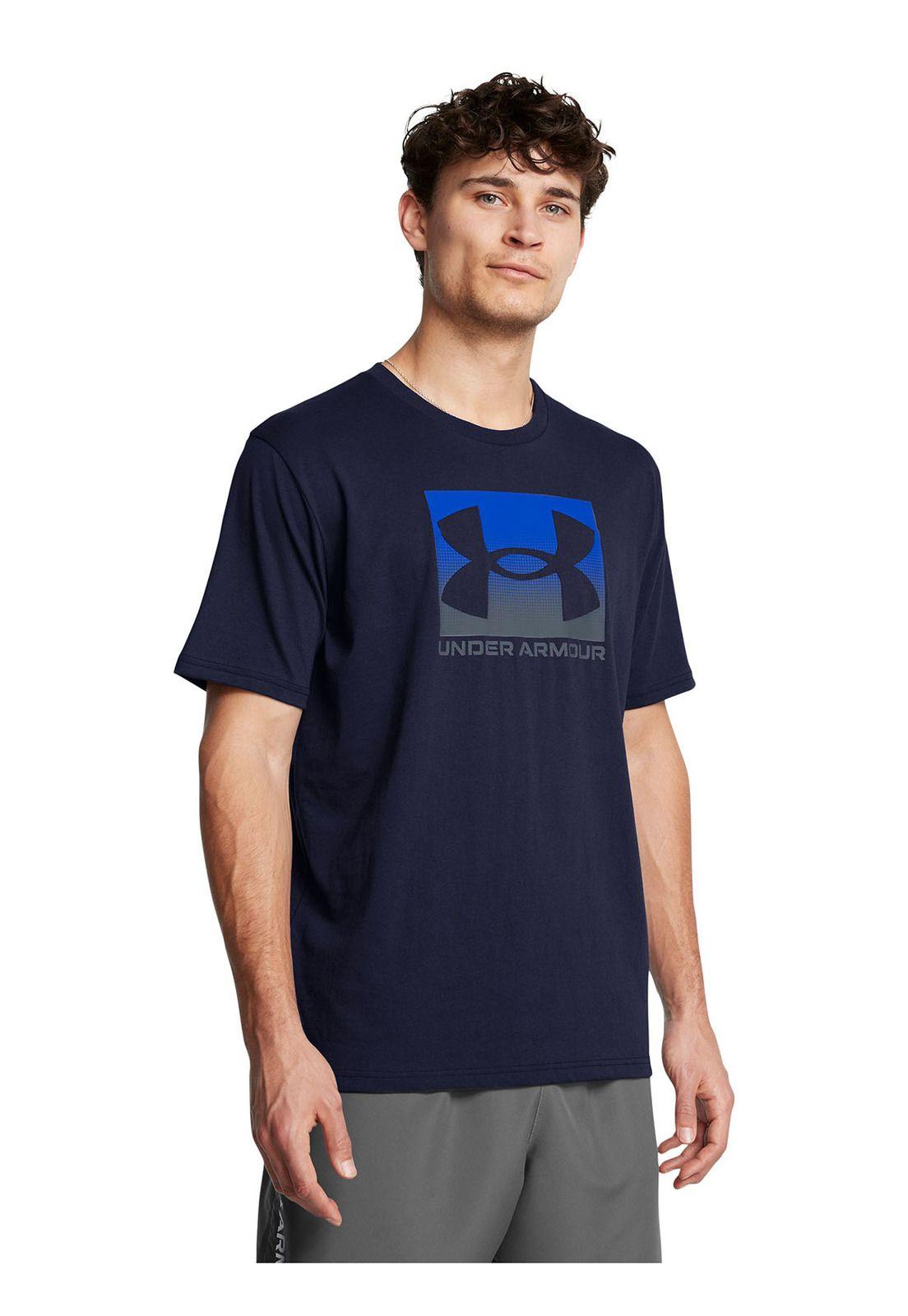 Polera Manga Corta Boxed Underarmour Azul Marino Hombre-3
