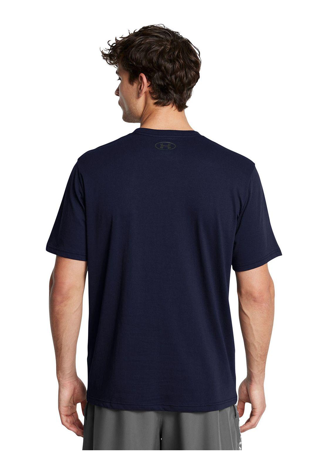 Polera Manga Corta Boxed Underarmour Azul Marino Hombre-4
