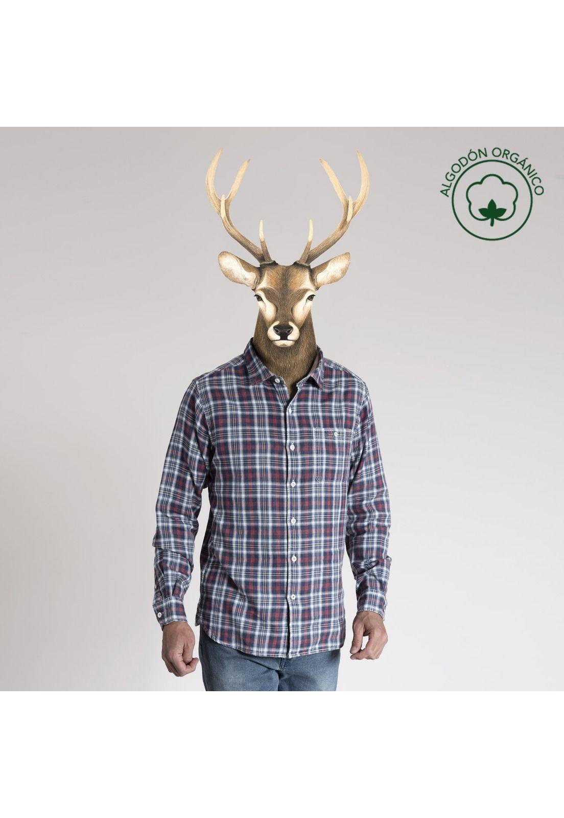 Camisa Algodón Organico Masculino Bradford Azul Rockford-0