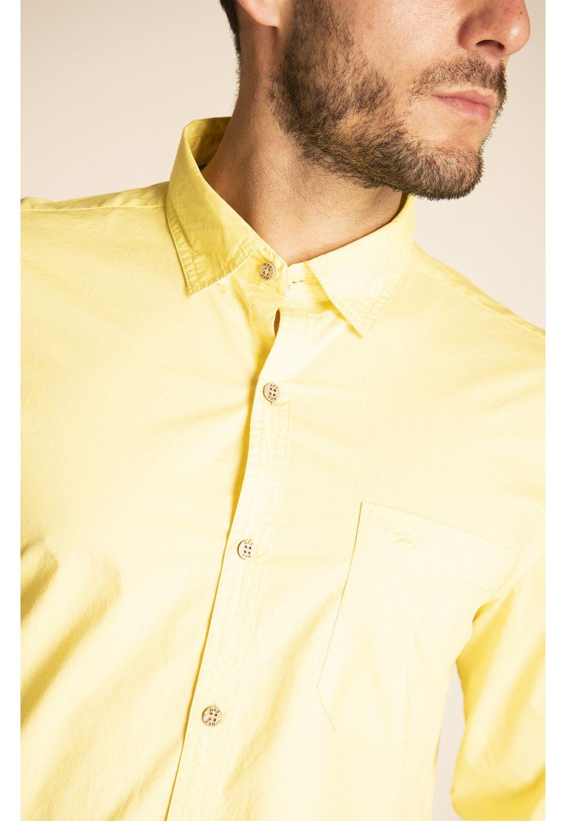 Camisa Algodón Orgánic Hombre Galiton Amarillo-3