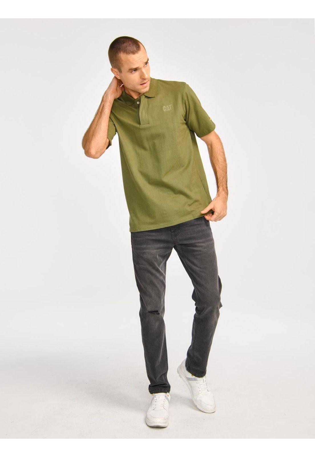 Polera Polo Logo Hombre Oliva-0