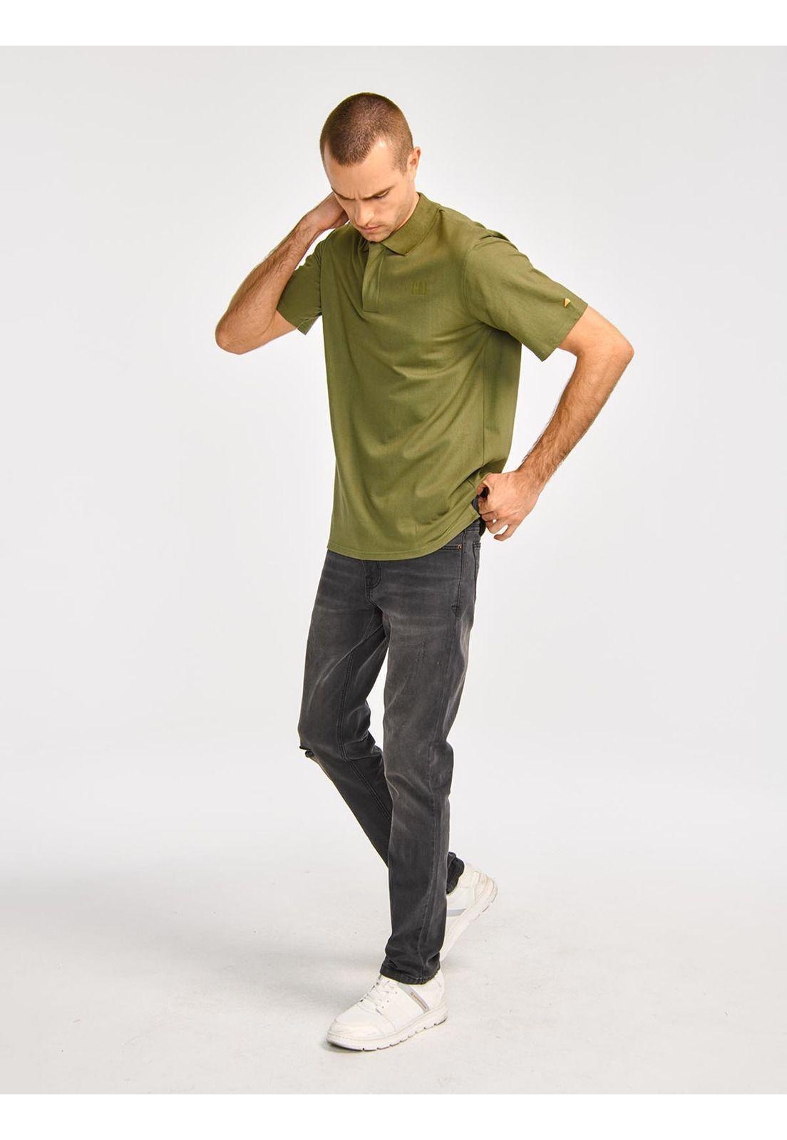 Polera Polo Logo Hombre Oliva-3