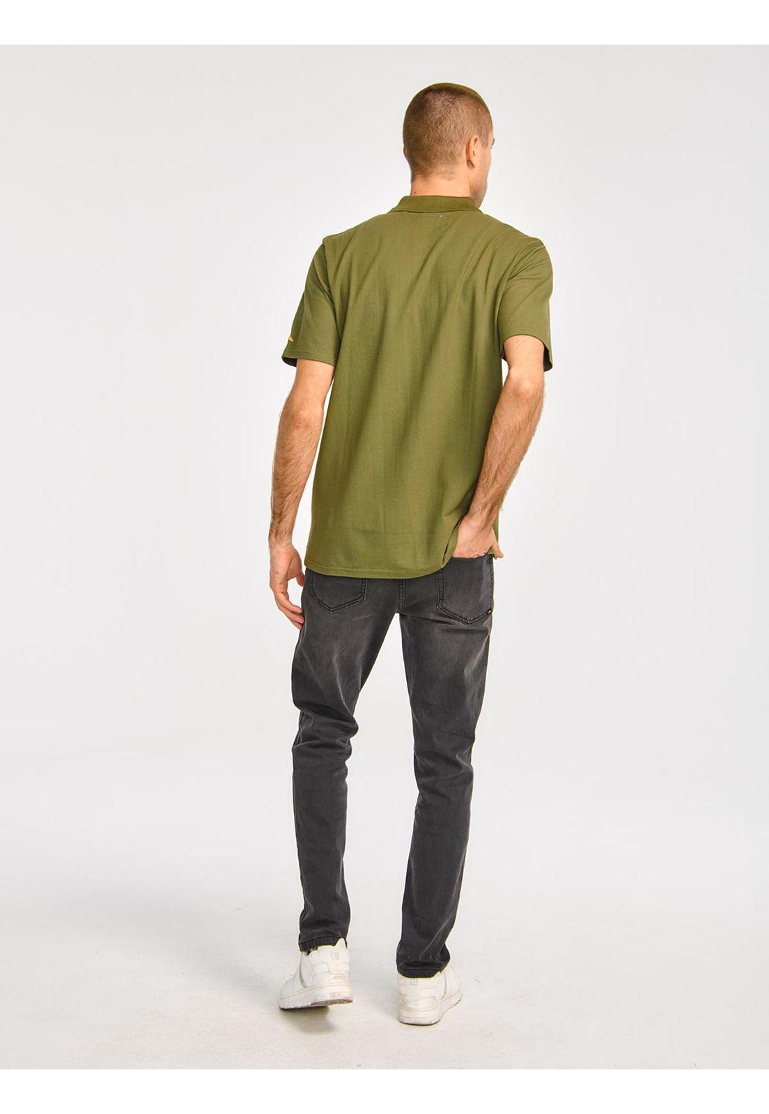 Polera Polo Logo Hombre Oliva-5