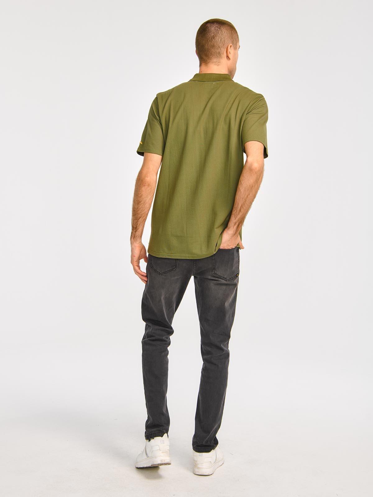 Polera Polo Logo Hombre Oliva-5