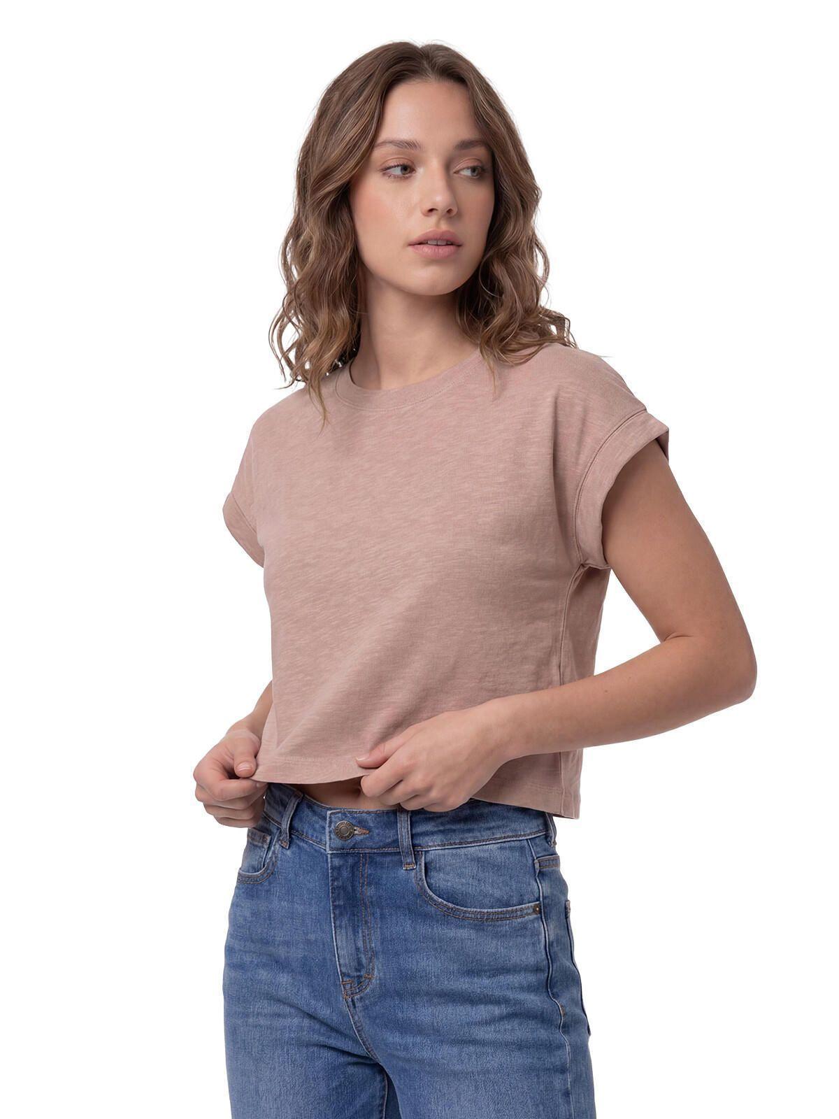 Polera Mujer Slub Knit Fashion Rosa Pálido-0