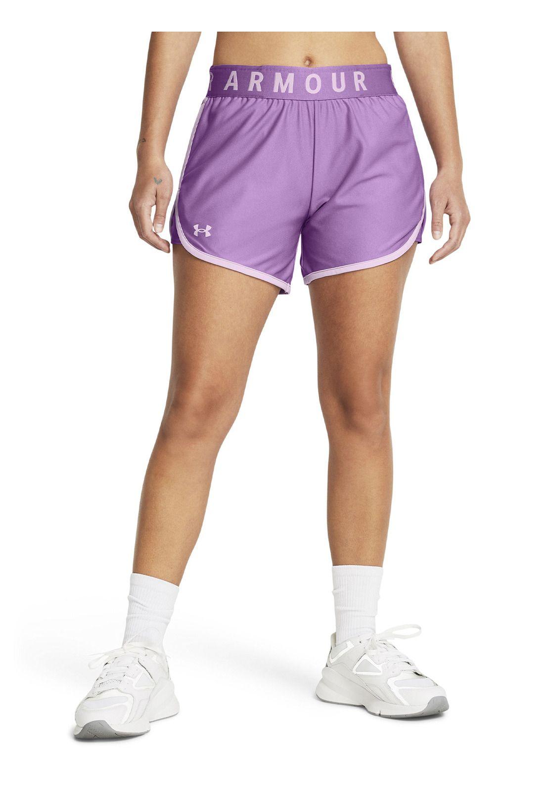 Shorts UA Play Up De 5" para Mujer Morado-0