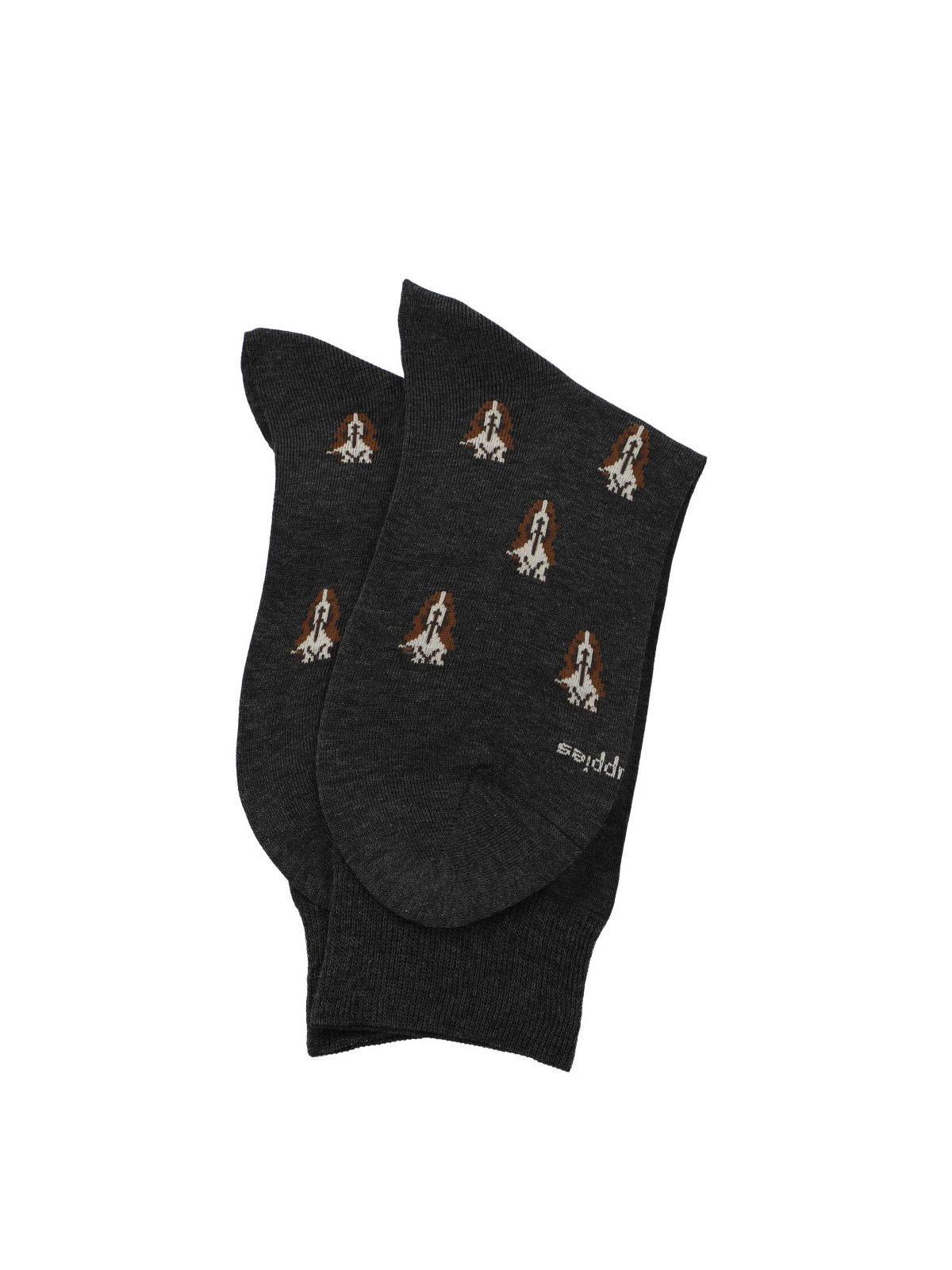 Calcetín Algodón Hombre D Basset Logo Gris-2