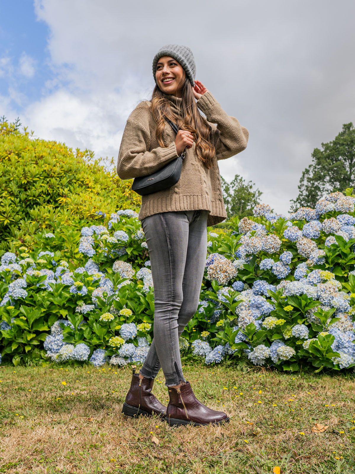 Botín Compostela Mujer Burdeo-1