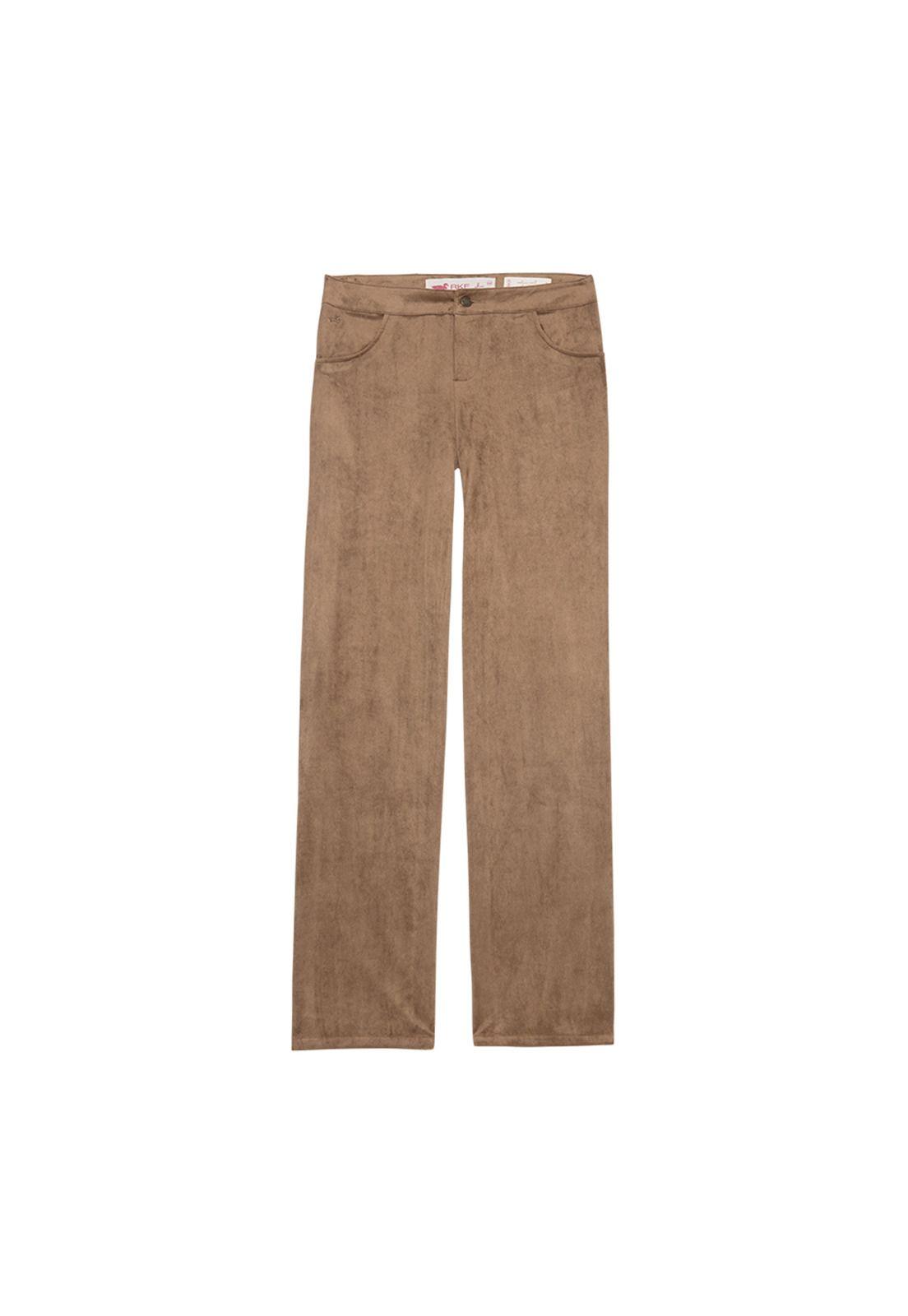 Pantalon Poliéster Suede Camel Mujer Rockford-0