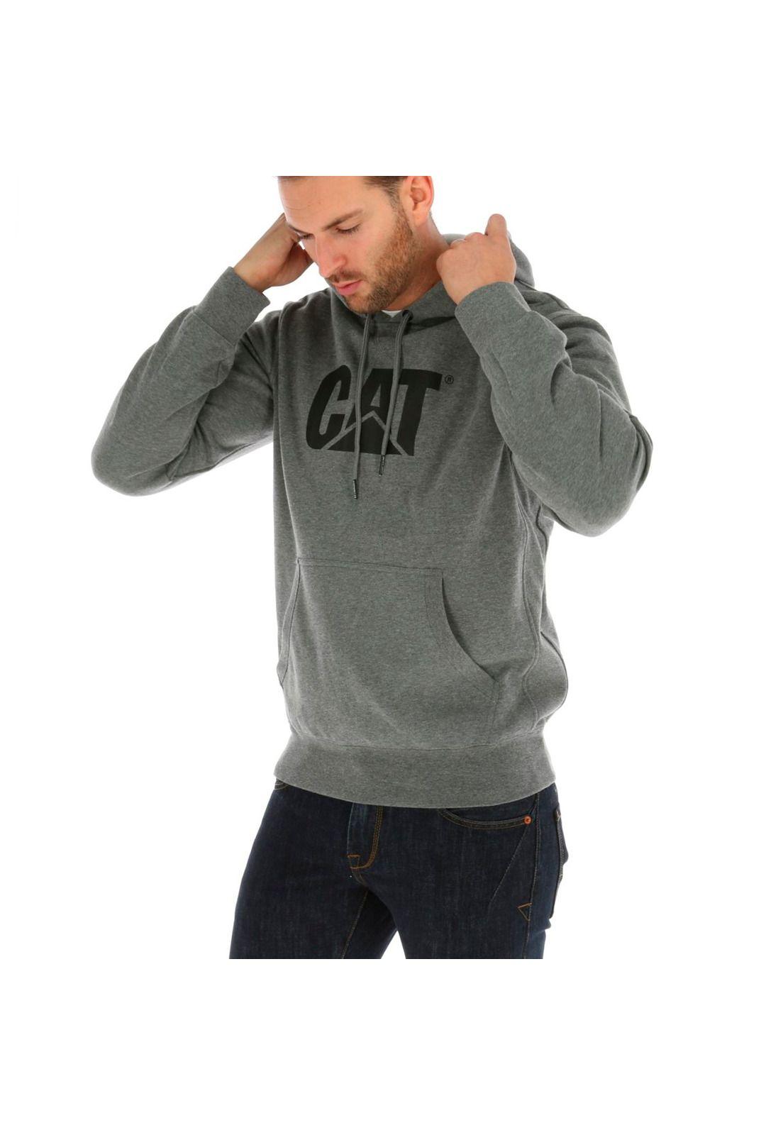 Poleron Hombre Design Mark Hooded Sweatshirt Gris-1