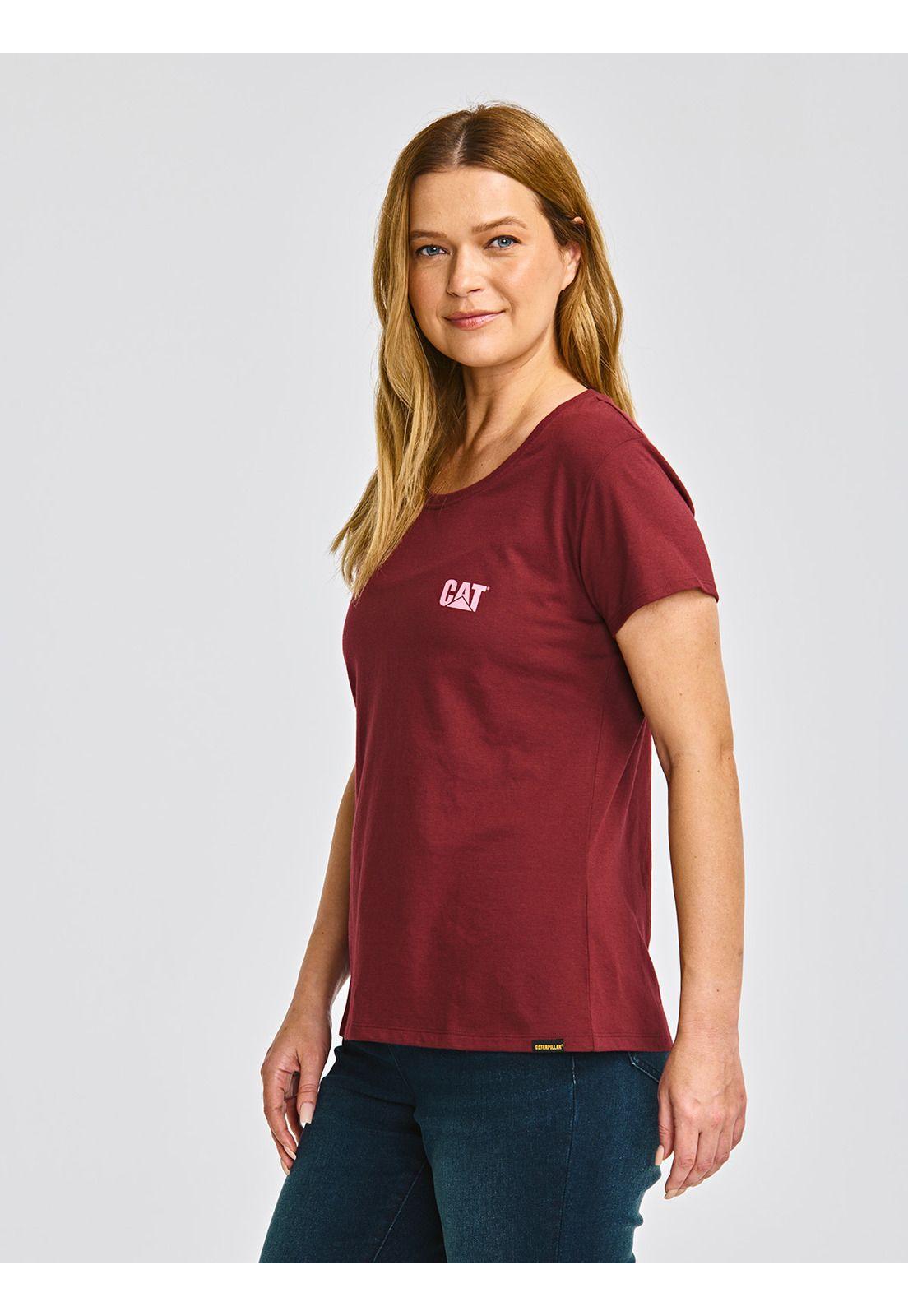 Polera Manga Corta Mujer Cat Logo Tee Rojo-3