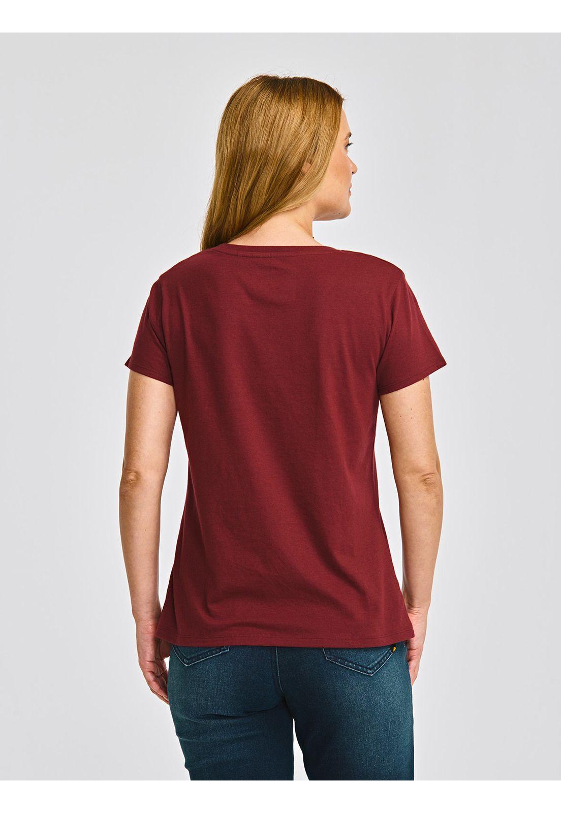 Polera Manga Corta Mujer Cat Logo Tee Rojo-4