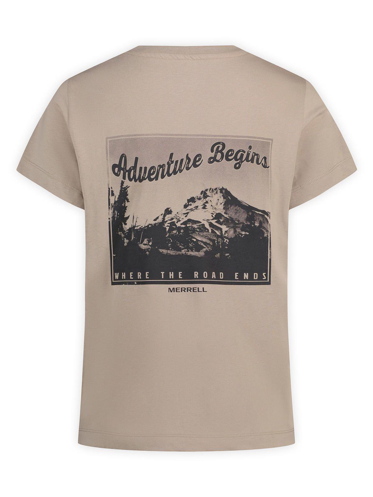 Polera MC Mujer Adventure Begins Tee Café-1
