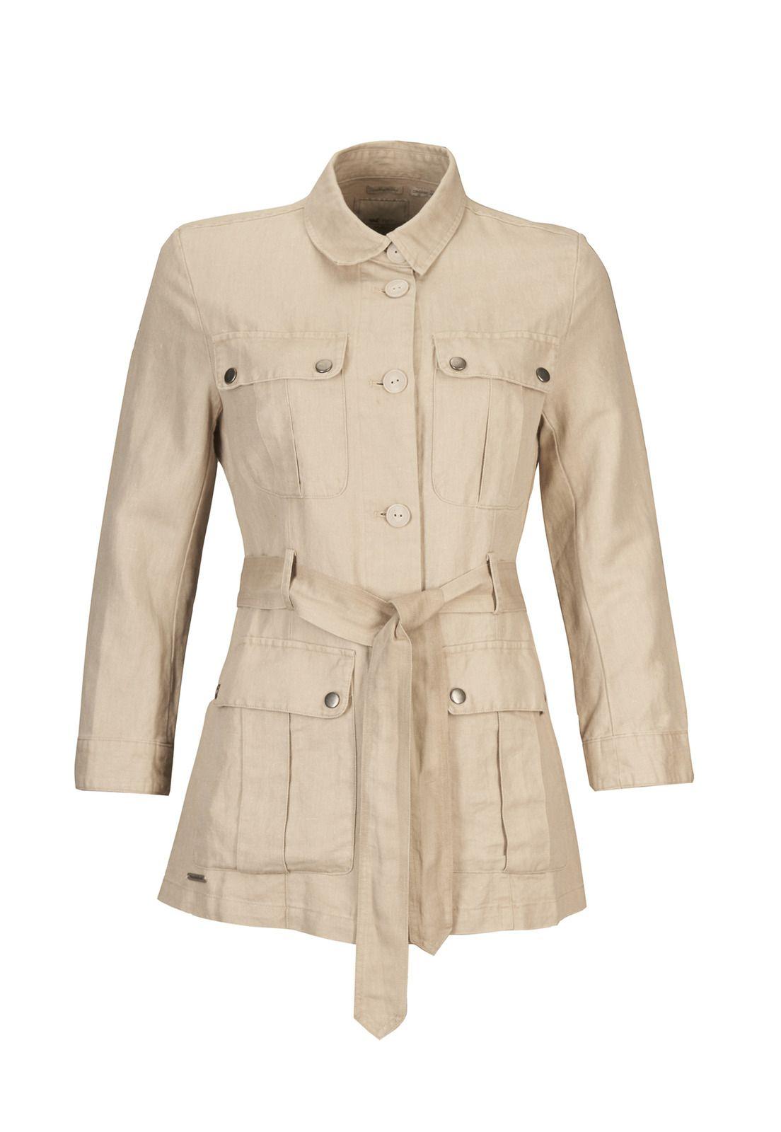 Chaqueta Lino Orgánico Mujer Kenya Arena-0