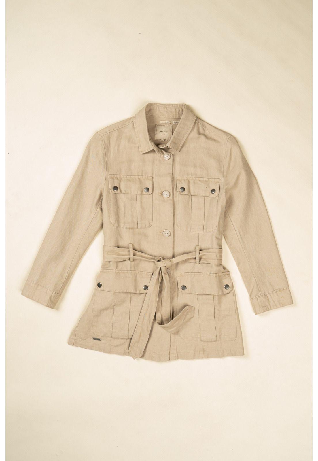 Chaqueta Lino Orgánico Mujer Kenya Arena-1