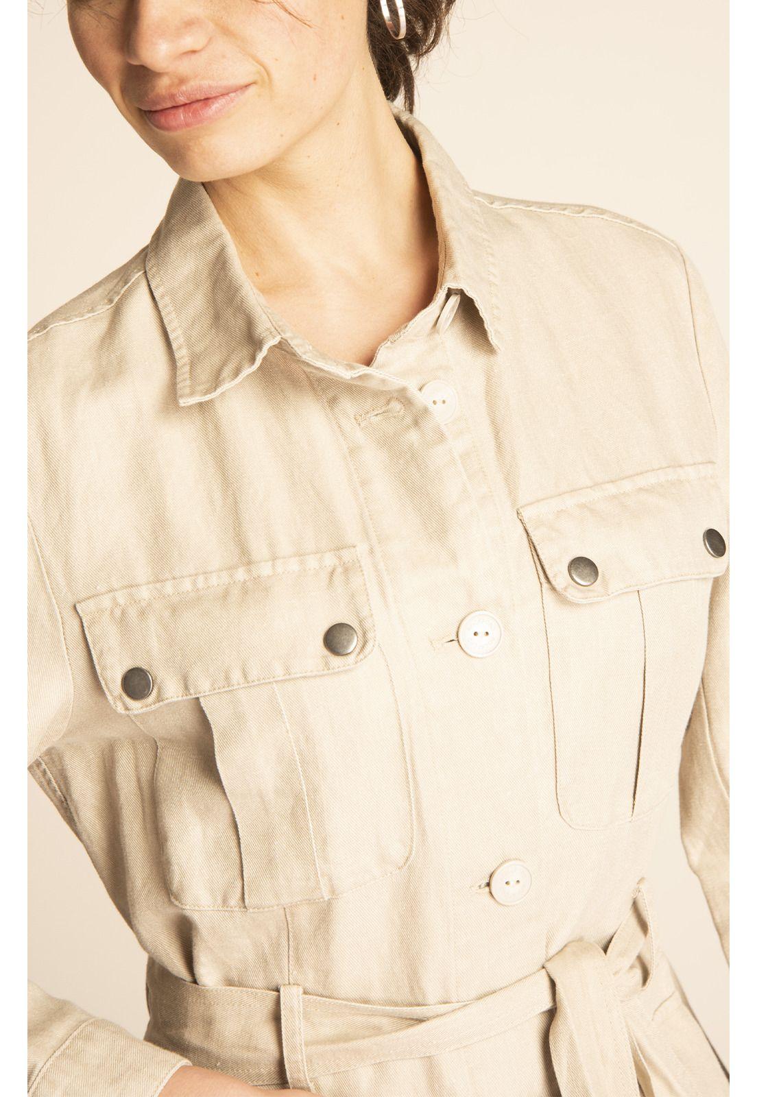 Chaqueta Lino Orgánico Mujer Kenya Arena-4